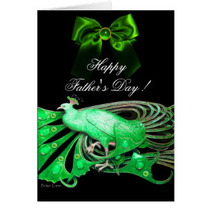 ELEGANT GROEN PEACOCK, GEM STONES, BOW Vaderdag