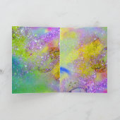 ELEGANT GROEN PEACOCK, GEM STONES EN CHRISTMAS BOW FEESTDAGEN KAART (Binnen)