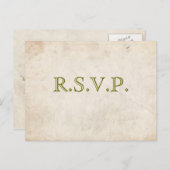 Elegant groen perkament RSVP-kaart Uitnodiging Briefkaart (Voorkant / Achterkant)