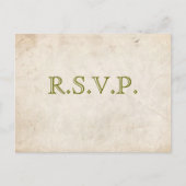 Elegant groen perkament RSVP-kaart Uitnodiging Briefkaart (Voorkant)