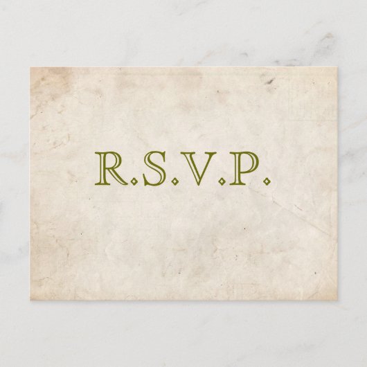 Elegant groen perkament RSVP-kaart Uitnodiging Briefkaart (Voorkant)