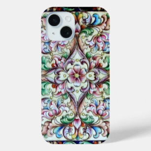 ELEGANT GROEN PINK FLORAL FANTASY iPhone 15 CASE