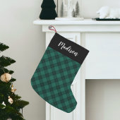 Elegant Groen Plaid Gepersonaliseerd Kleine Kerstsok