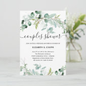 Elegant groen | QR Code Koppels Douche Kaart (Staand voorkant)