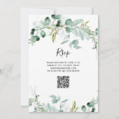 Elegant groen | QR Code Koppels Douche Kaart (Achterkant)