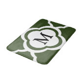 Elegant groen Quatrefoil Monogram Badmat (Gekanteld)