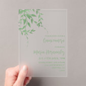 Elegant groen Quinceañera Acryl Uitnodigingen (Insitu (Draagbaar))