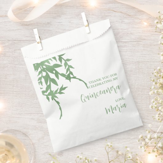 Elegant groen Quinceañera Bedankzakje (Geknipt)