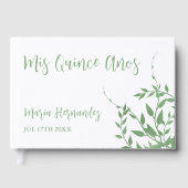 Elegant groen Quinceañera Gastenboek (Voorkant)