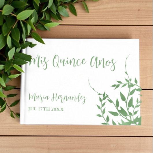 Elegant groen Quinceañera Gastenboek