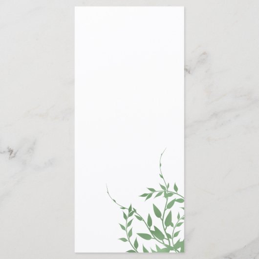 Elegant groen Quinceañera Menu (Achterkant)