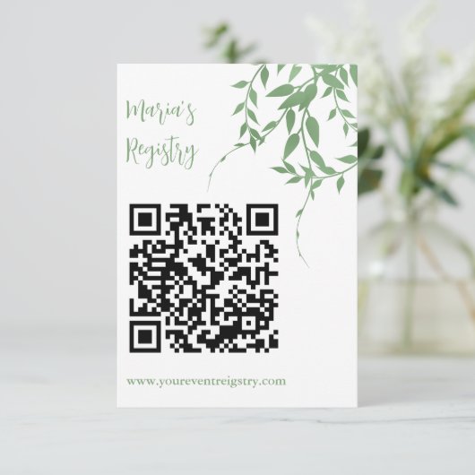 Elegant groen Quinceañera register Informatiekaartje (Staand voorkant)