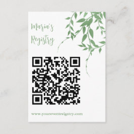 Elegant groen Quinceañera register Informatiekaartje