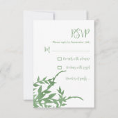 Elegant groen Quinceañera RSVP Kaartje (Voorkant)