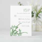 Elegant groen Quinceañera RSVP Kaartje (Staand voorkant)