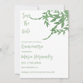 Elegant groen Quinceañera Save The Date