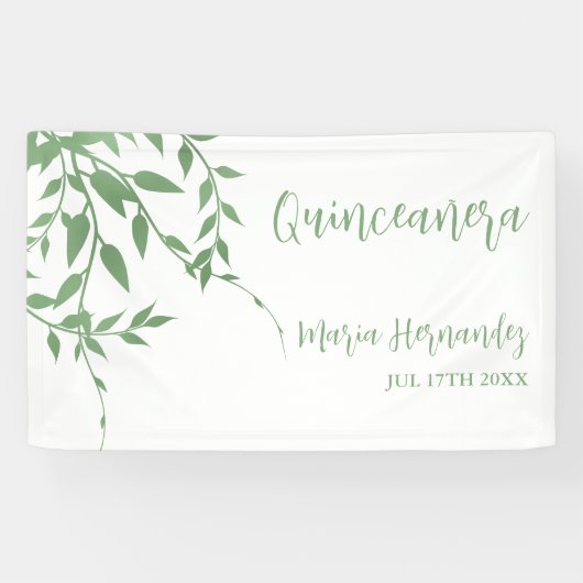 Elegant groen Quinceañera Spandoek (Horizontaal)