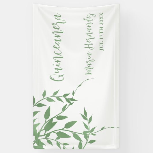 Elegant groen Quinceañera Spandoek (Verticaal)