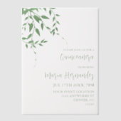 Elegant groen Quinceañera Vellum Uitnodigingen (Voorkant)