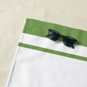 Elegant groen randschrift Monogram Letter Strandlaken (In situ)