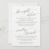 Elegant groen repetitiediner en zondagsbrunch kaart (Voorkant)