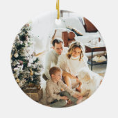 Elegant groen rode kalligrafie kerst keramisch ornament (Achterkant)