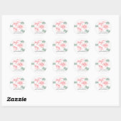 Elegant groen rode kalligrafie kerst ronde sticker (Vel)