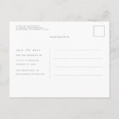 Elegant groen romantiek Save the Date Foto Aankondigingskaart (Achterkant)