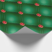 Elegant Groen Rood Glam Bling Vakantie Cadeaupapier (Hoek)