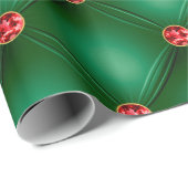 Elegant Groen Rood Glam Bling Vakantie Cadeaupapier (Rol Hoek)