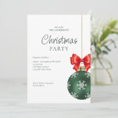 Elegant groen rood kerstfeest feestdagenkaart (Staand voorkant)