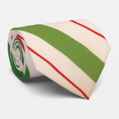Elegant groen &rood strepenpatroon stropdas (Opgerold)