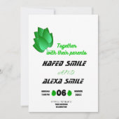 Elegant groen roos en bloemontwerp Wedding In Kaart (Voorkant)