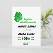 Elegant groen roos en bloemontwerp Wedding In Kaart (Staand voorkant)