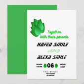 Elegant groen roos en bloemontwerp Wedding In Kaart (Voorkant / Achterkant)