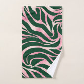 Elegant Groen Roos Gouden Glitter Zebra Bad Handdoek (Handdoek)