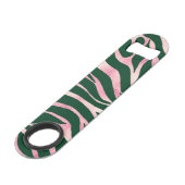 Elegant Groen Roos Gouden Glitter Zebra Speed Flessenopener (Achterkant Gekanteld)