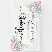 Elegant groen Roos minimale gouden bruiloft Spandoek (Verticaal)