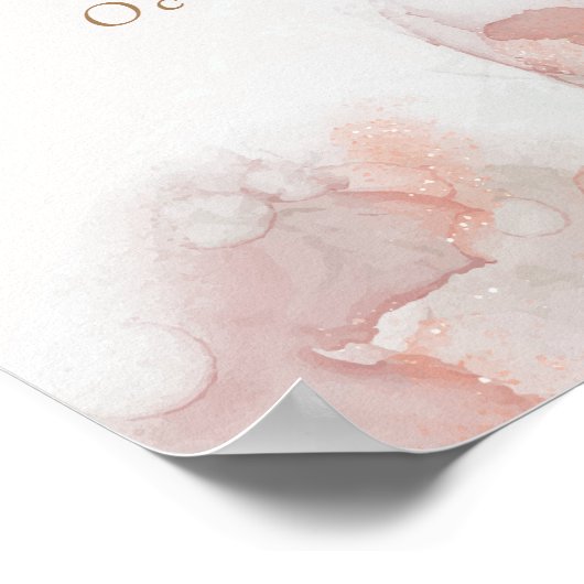 Elegant groen roze agaat Baby shower welkom Poster (Hoek)