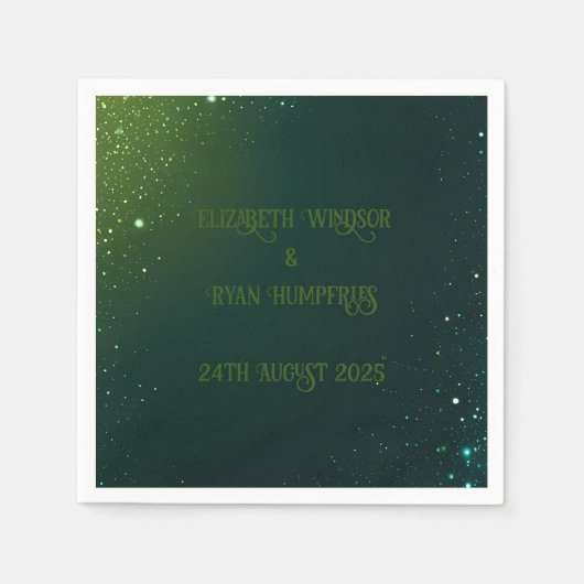 Elegant Groen Roze & Blues Sparkle Design Servet (Voorkant)