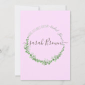 ELEGANT GROEN & ROZE FOLIAGE VIRTUAL VRIJGEZELLENF KAART (Achterkant)