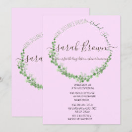 ELEGANT GROEN & ROZE FOLIAGE VIRTUAL VRIJGEZELLENF KAART