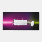 Elegant groen roze ombré monogram bureaumat (Keyboard & Muis)