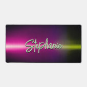 Elegant groen roze ombré monogram bureaumat (Voorkant)