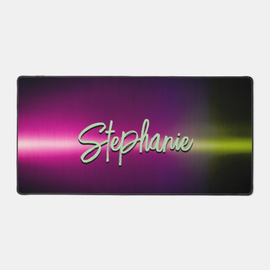 Elegant groen roze ombré monogram bureaumat (Voorkant)