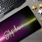 Elegant groen roze ombré monogram bureaumat