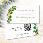Elegant groen RSVP bruiloft website QR-code Informatiekaartje