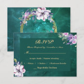Elegant Groen RSVP Kaartje (Voorkant / Achterkant)