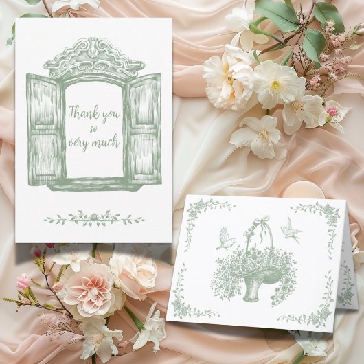 Elegant Groen Rustiek Bedankkaart