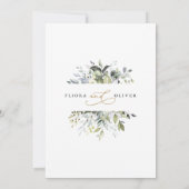 Elegant groen rustiek land botanische bruiloft kaart (Achterkant)